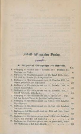 Inhalt des neunten Bandes