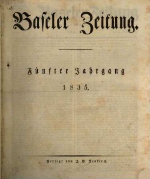 Basler Zeitung. 5, 5. 1835