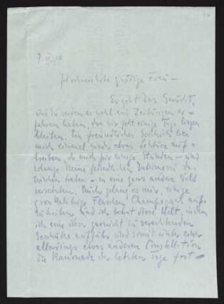 Brief von Arnulf Ansorge an Margarete Hauptmann