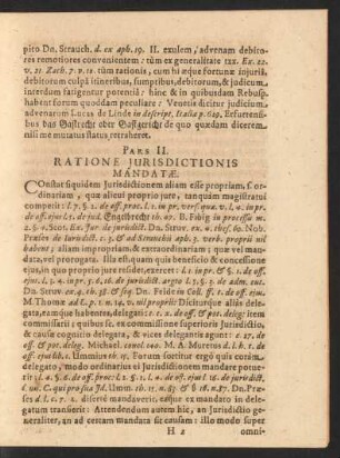 Pars II. Ratione Iurisdictionis Mandatae.