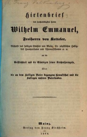 Hirtenbrief ..., 9