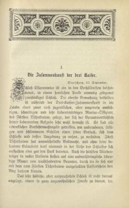 I. Die Zusammenkunft der drei Kaiser