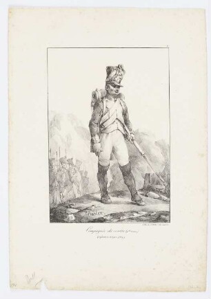 Compagnie du centre, grande tenue, Blatt 5 der Folge "Infanteriekostüme 1809"