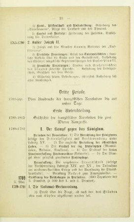 Dritte Periode. Vom Ausbruche der französischen Revolution bis auf unsere Tage. 1789 - jetzt