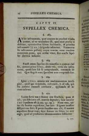 Caput IV. Supellex Chemica.