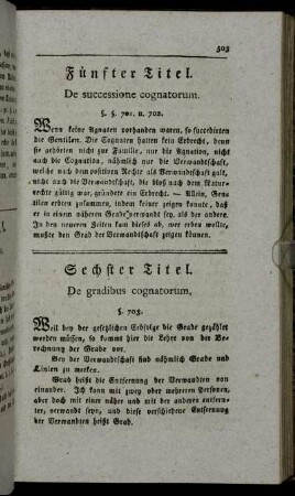 Fünfter Titel. De successione cognatorum.