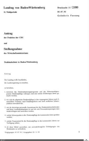 Antrag der CDU: Denkmalschutz