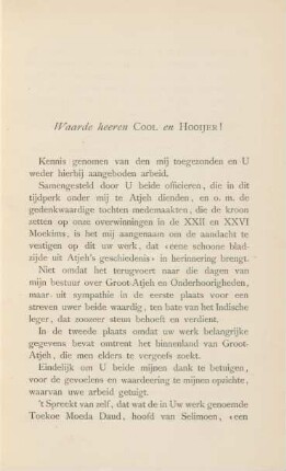 Waarde heeren Cool en Hooijer!