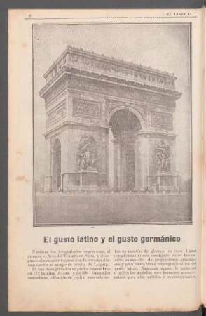El gusto latino y el gusto germánico : [Traducción] - (De "L'Illustration", de París)
