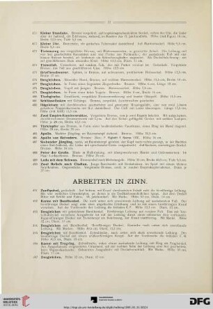 Arbeiten in Zinn (Nr. 491-535)