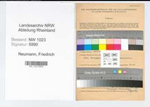 Entnazifizierung Friedrich Neumann , geb. 19.05.1911 ()