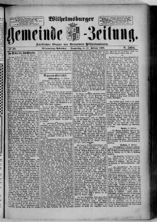 Wilhelmsburger Gemeindezeitung : Amtsblatt der Gemeinde Wilhelmsburg