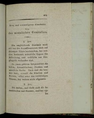 Drey und zwanzigster Abschnitt. Von den männlichen Genitalien