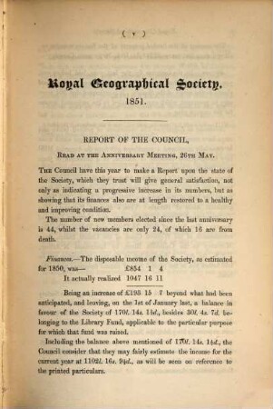 The journal of the Royal Geographical Society : JRGS, 21. 1851