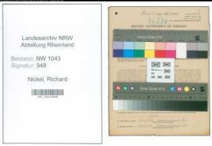 Entnazifizierung Richard Nickel , geb. 25.11.1900 (Beamter)