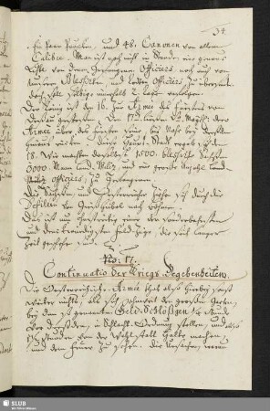 No: 17. Continuatio der Kriegs-Begebenheiten.