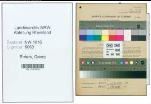 Entnazifizierung Georg Roters , geb. 03.10.1907 (Kaufmann)