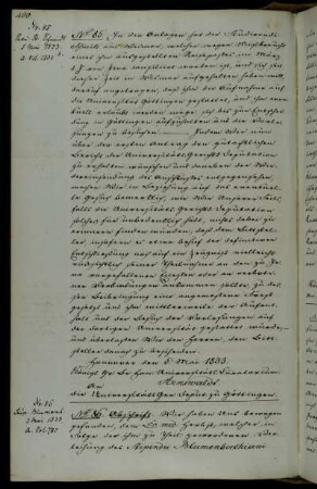 Reiseerlaubnis für den Doktor Herbst als Stipendiat des Blumenbach Stipendiums.