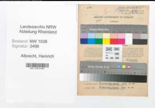 Entnazifizierung Heinrich Albrecht , geb. 08.08.1886 (Reichsbahner)