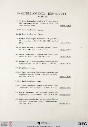 Porzellan der Herold- Zeit (Nr. 117-238)