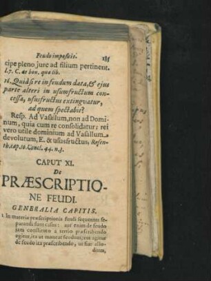Caput XI. De Praescriptione Feudi.
