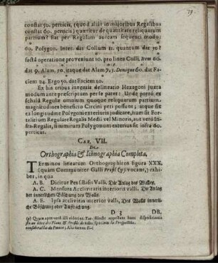 Cap. VII. De Orthographia & Ichnographia Completa.