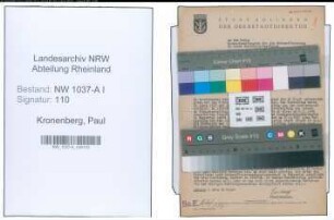 Entnazifizierung Paul Kronenberg , geb. 00.00.0000 (Gerichtsvollzieher)