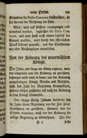Von der Krönung des neuerwählten Königs.