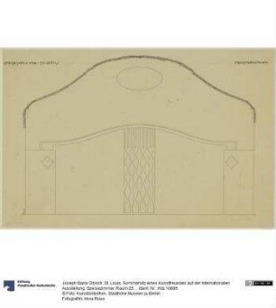 St. Louis, Sommersitz eines Kunstfreundes auf der internationalen Ausstellung, Speisezimmer, Raum 25, Aufriss der Südostwand