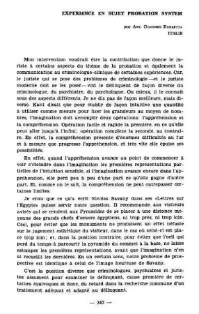 343-348, Experiénce en sujet probation system