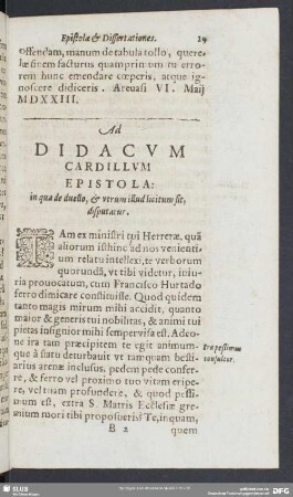 Ad Didacum Cardillum Epistola: in qua de duello, & utrum illud licitum sit, disputatur