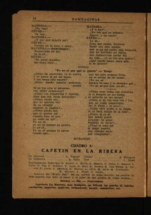 Cuadro 8.° : Cafetin en la ribera