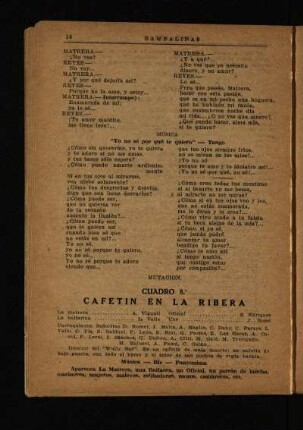 Cuadro 8.° : Cafetin en la ribera