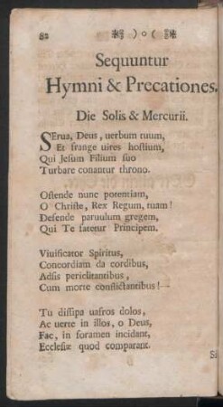 Sequuntur Hymni & Precationes