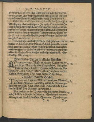 Mancherley Bücher in allerley Künsten.