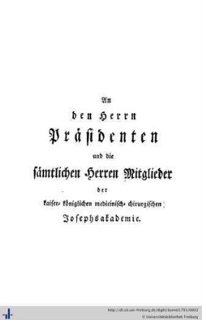An den Herrn Präsidenten...