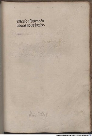 Versor super o[mn]es libros noue logice