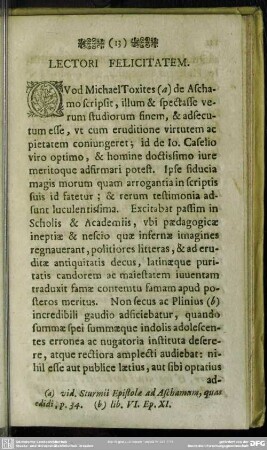 Lectori Felicitatem