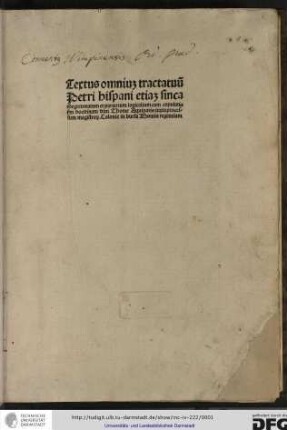 Copulata tractatuum Petri Hispani et parvorum logicalium etiam Syncategorematum, cum textu, secundum doctrinam Thomae Aquinatis