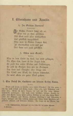 I. Elternhaus und Familie