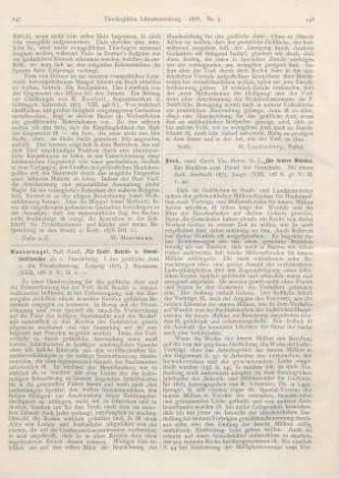 147-148 [Rezension] Wackernagel, Ernst, ‘Für Euch’. Beicht- und Abendmahlsreden als e. Handreichg. f. das geistliche Amt u. die Privaterbauung