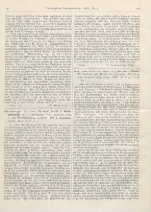 147-148 [Rezension] Wackernagel, Ernst, ‘Für Euch’. Beicht- und Abendmahlsreden als e. Handreichg. f. das geistliche Amt u. die Privaterbauung