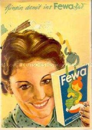 Werbeblatt für das Waschmittel "Fewa"