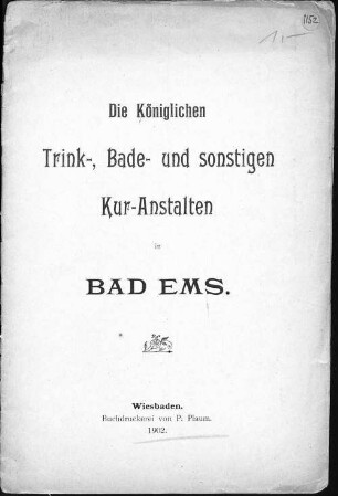 Die königlichen Trink-, Bade- und sonstigen Kur-Anstalten in Bad Ems