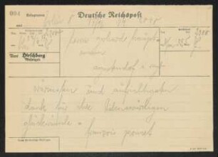 Brief von André François-Poncet an Gerhart Hauptmann