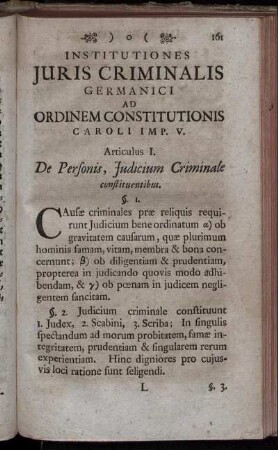 Institutiones Juris Criminalis Germanici Ad Ordinem Constitutionis Caroli IMP. V.
