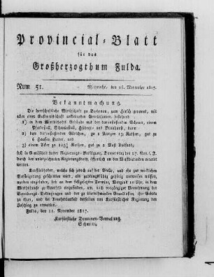 Num. 51, Ausgabe vom 26. November 1817