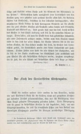 503-527 Der Fluch des säcularisirten Kirchengutes : III.