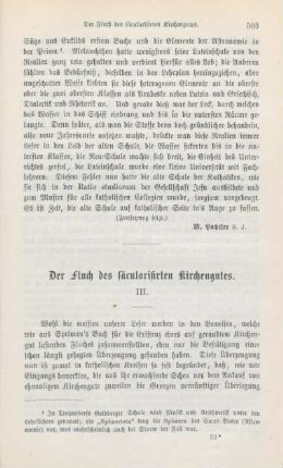503-527 Der Fluch des säcularisirten Kirchengutes : III.