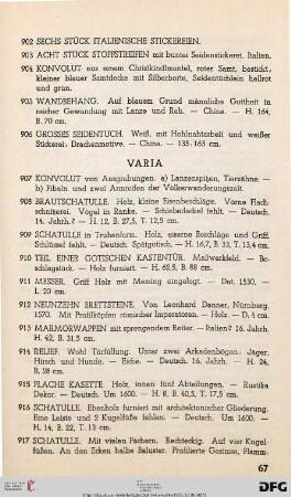 XVIII. Varia (Nr. 907-987)